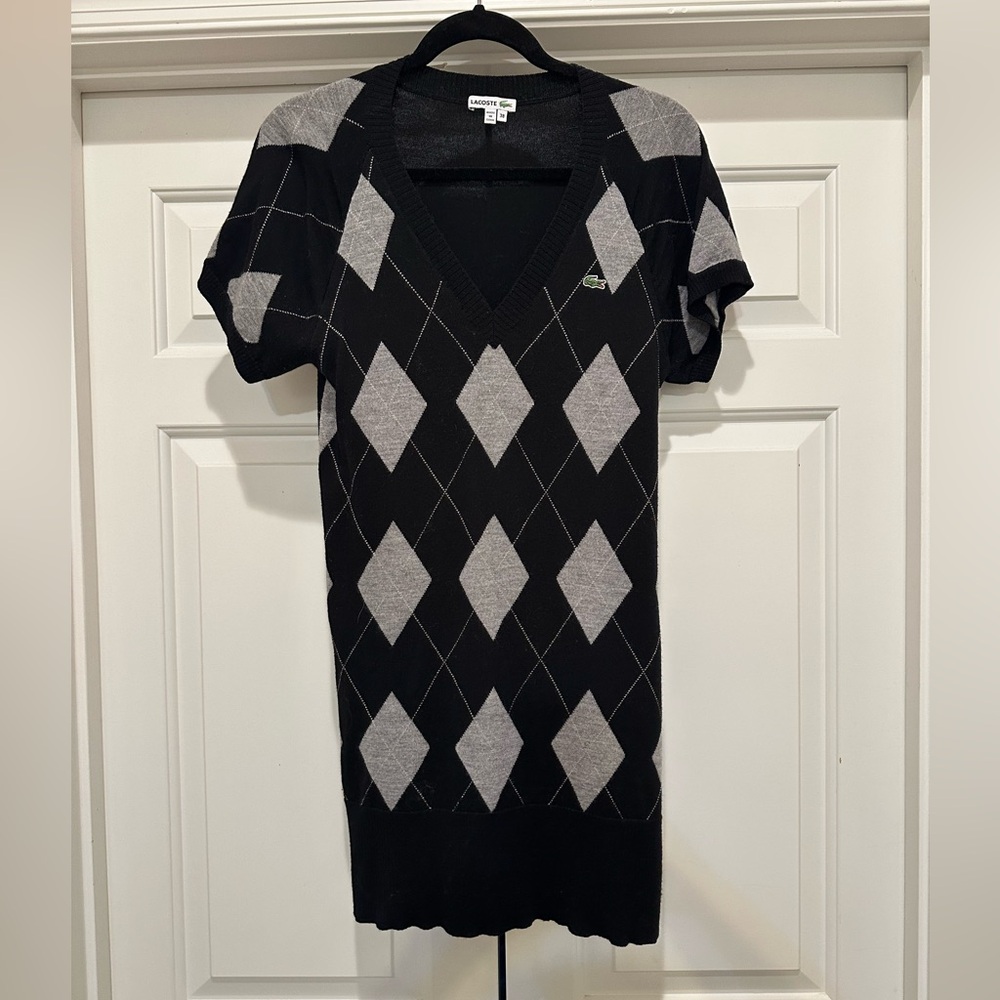 Beautiful Lacoste short sleeve wool sweater dress